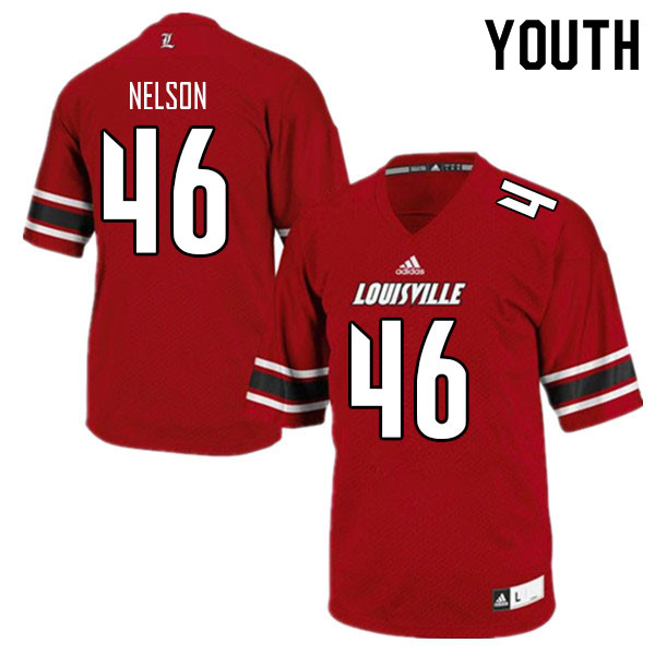 Youth #46 Blake Nelson Louisville Cardinals College Football Jerseys Sale-Red - Click Image to Close